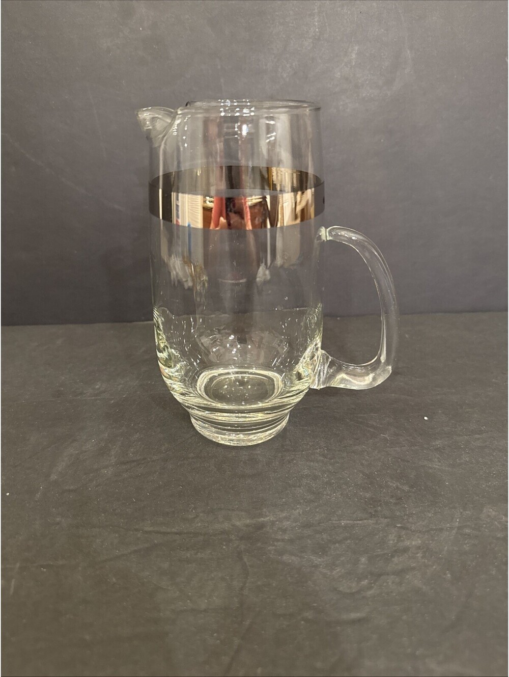 MCM Libby Silver Band Small Pitcher 6.25” H